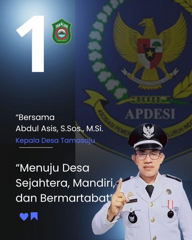 Abdul Asis S.Sos.,M.Si Nomor Urut 1, Wujudkan APDESI Takalar Sebagai Desa Sejahtera, Mandiri & Bermartabat