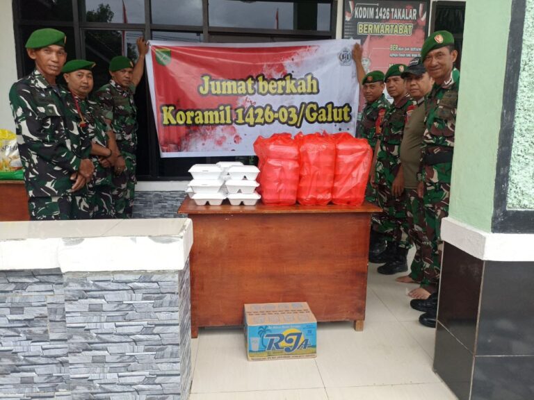 Indahnya Berbagi Dengan Sesama, Koramil 1426-03/Galut Laksanakan Kegiatan Jum’at Berkah