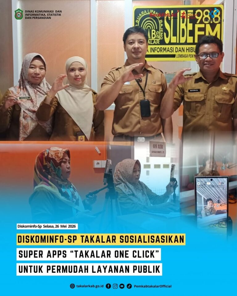 Diskominfo-SP Takalar Sosialisasikan Super Apps “Takalar One Click” untuk Permudah Layanan Publik