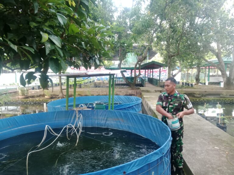Personel Jaga dan Piket Makodim 1426 Takalar Lakukan Perawatan Tanaman Serta Pembersihan Pekarangan Kantor