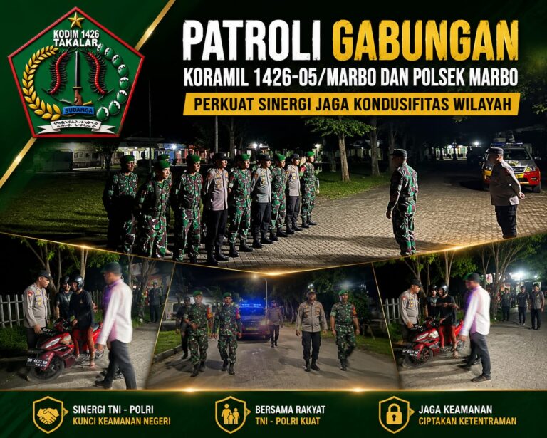 Babinsa Koramil 1426-04/Galesong Bersama Warga Gelar Karya Bakti Bersihkan Lingkungan Desa Galesong Baru