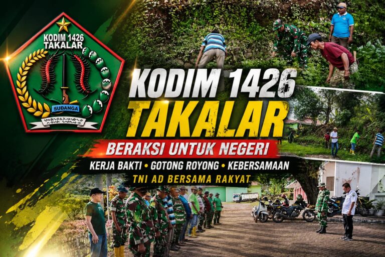 Koramil 1426-01/Polut Bersama Warga Gelar Kerja Bakti Bersihkan Jalan Poros Timbuseng–Ko’mara