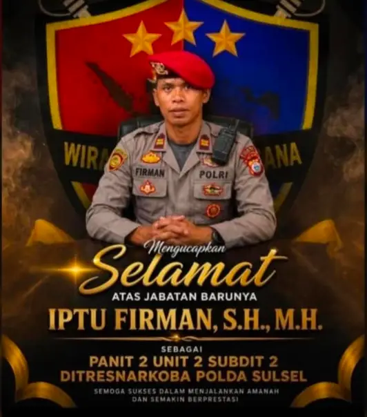Harapan Baru Penegakan Hukum Narkoba di Sulsel, IPTU Firman Tampilkan Kepemimpinan yang Humanis