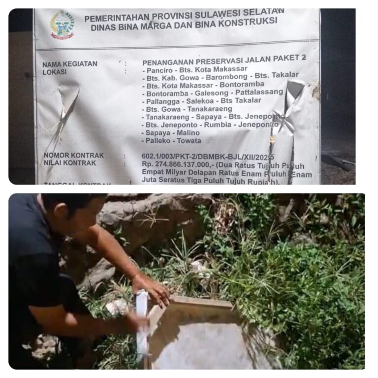 Papan Proyek Rp274,8 Miliar Dipasang di Bawah Got, Transparansi dan Kualitas Preservasi Jalan Disorot