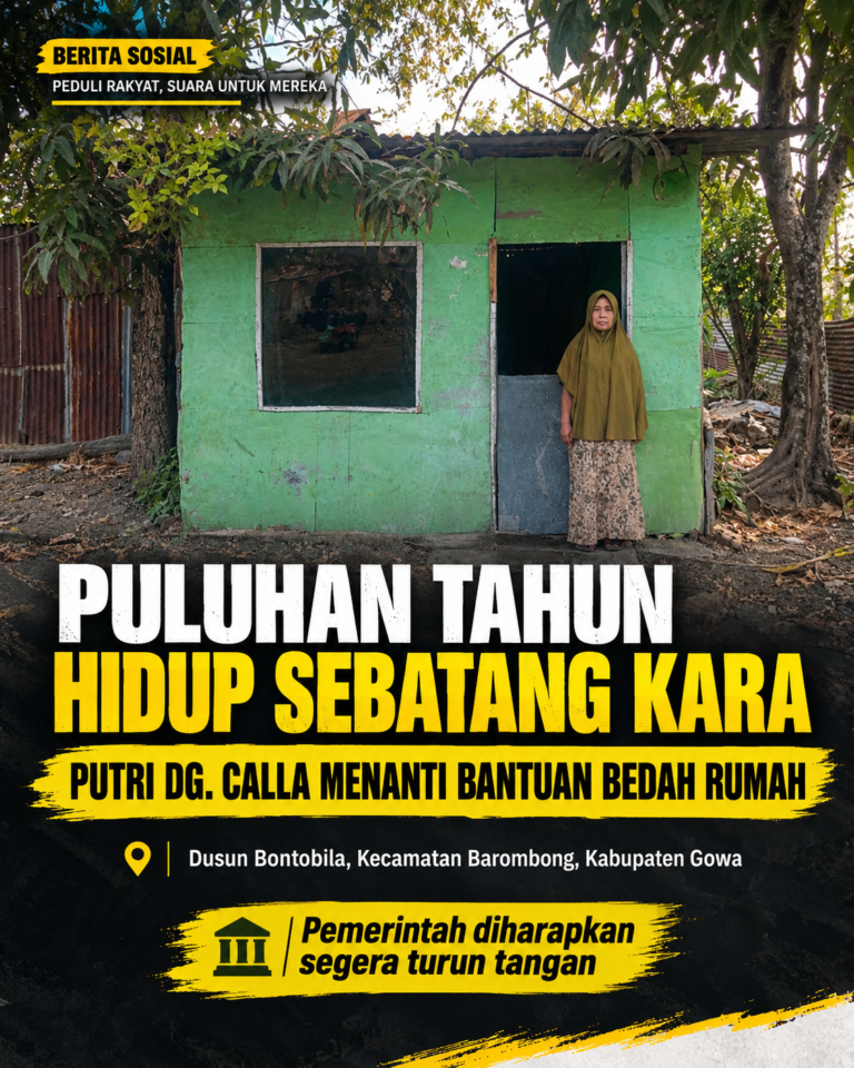 Potret Kemiskinan di Bontobila, Putri Dg. Calla Menanti Sentuhan Pemerintah.